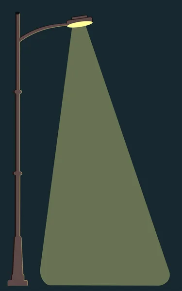 Straßenlaterne mit hellem Schein in der Nacht — Stockvektor