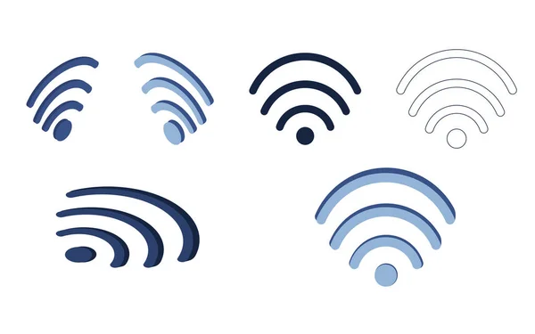 Wi-Fi-Symbole isometrisch eingestellt — Stockvektor