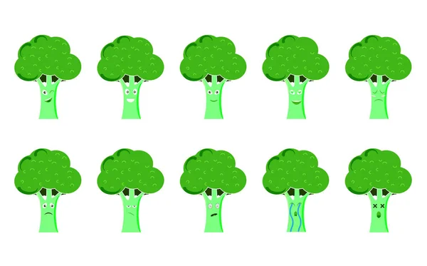 Stickers Set utile brocoli légumes — Image vectorielle