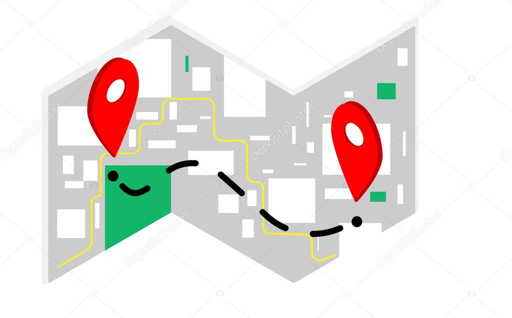 GPS.navigator pin verifier red on white background