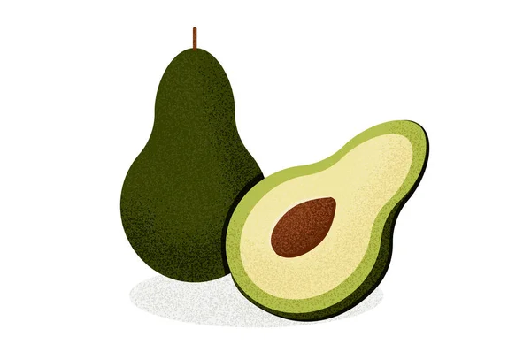 Avocado cut and whole. Healthy lifestyle. — Stockvektor