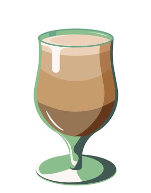 Taze demlenmiş kahve. Kapuçino, cam bardakta latte.