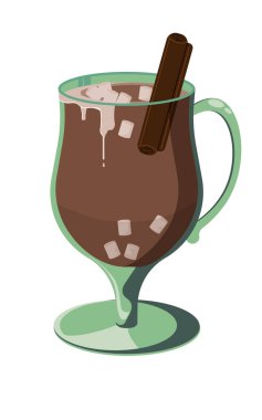 Kakaolu ve şekerli kupa. Soğuk günler için kakao..