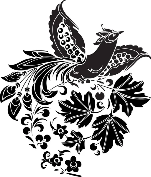 Zwarte vector vogel — Stockvector