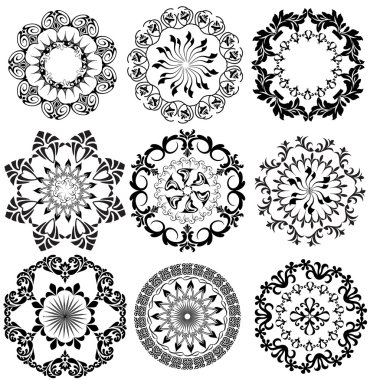 siyah vektör mandals