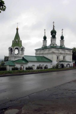 Rusya, Solikamsk, şehir, kilise, kirk, tarihi mimari, restorasyon, kubbeler, çan kulesi, çan kulesi