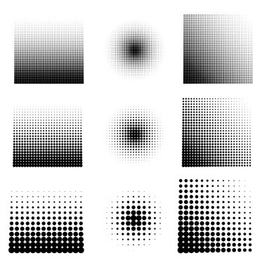 yarım ton vektör çizim kümesi.