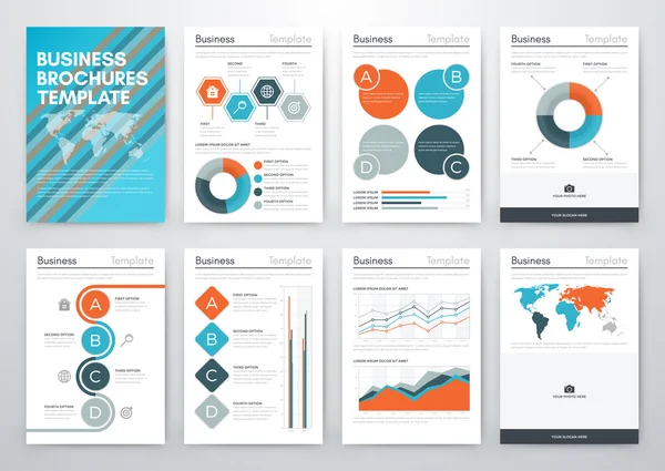 Conjunto vectorial de negocio de infografías — Vector de stock