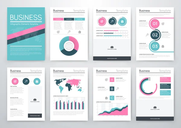 Векторный набор инфографики бизнеса — стоковый вектор