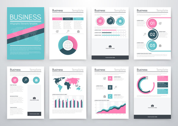Vector set of infographics business