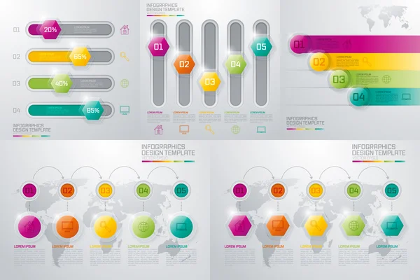 Set con infografías — Vector de stock