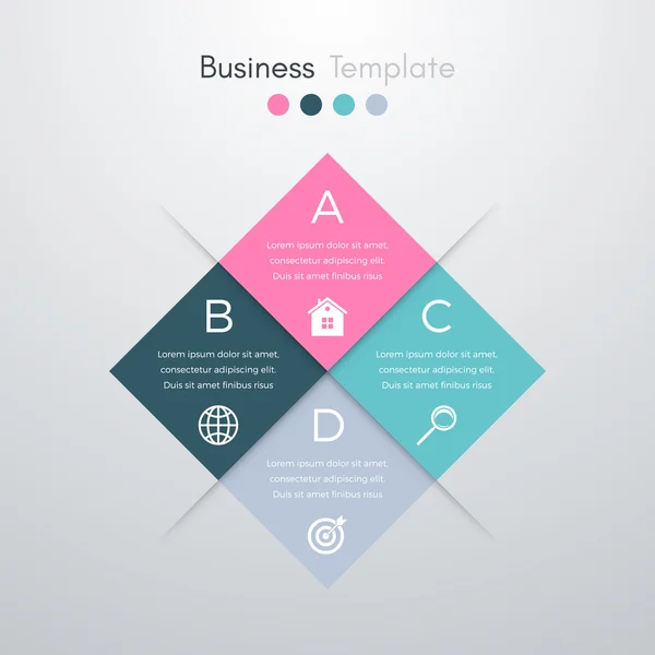 Vector illustration of four square infographics — Stock Vector