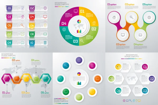 Set con infografías — Archivo Imágenes Vectoriales