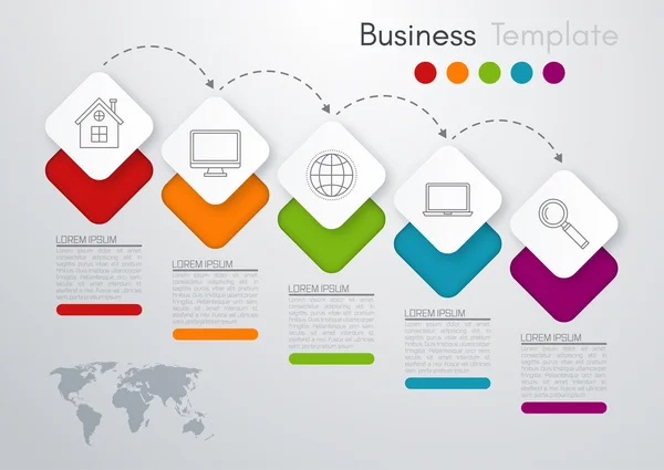 Vektor illustration infographic fem alternativ — Stock vektor