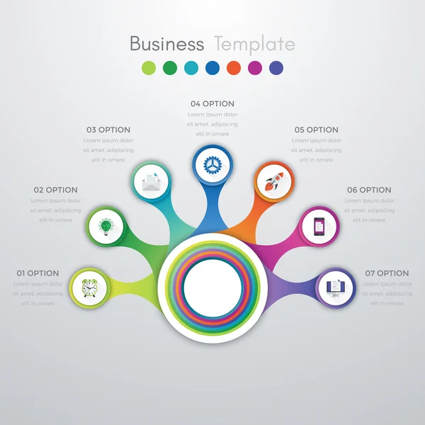 Illustrazione vettoriale infografica sette opzioni — Vettoriale Stock