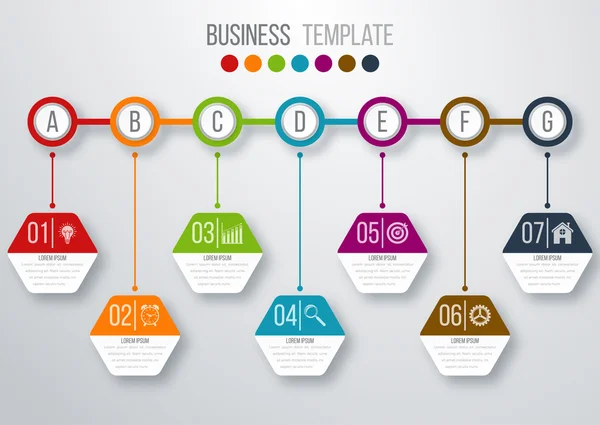 Modelo de infográficos de linha do tempo — Vetor de Stock