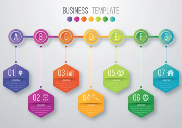 Tidslinjen infographics mall — Stock vektor