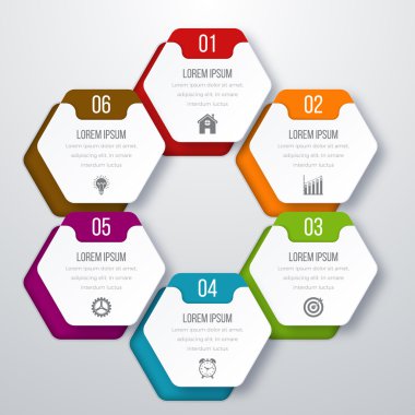 Vektör çizim infographics altı seçenekleri.