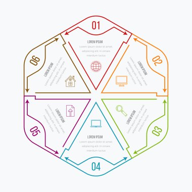 İnce çizgi Infographic öğesi