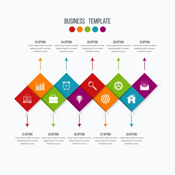 Design infografico vettoriale 10 opzioni — Vettoriale Stock