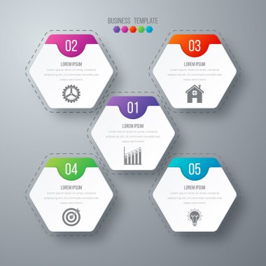 Vektör çizim infographics beş seçenekleri.