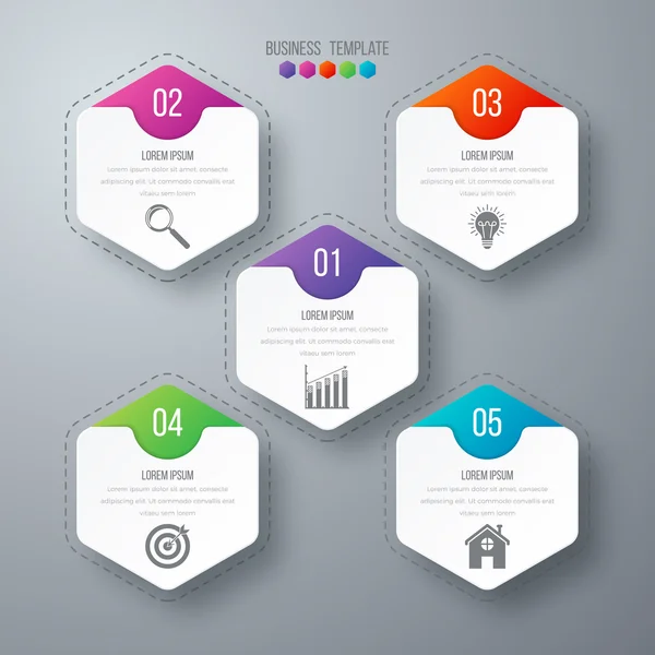 벡터 일러스트 레이 션 infographics 5 옵션. — 스톡 벡터