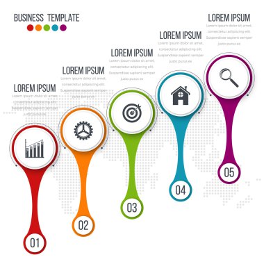 Vektör çizim Infographic beş seçenekleri