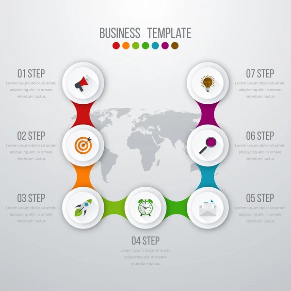 Vektor Illustration Infografik sieben Optionen — Stockvektor