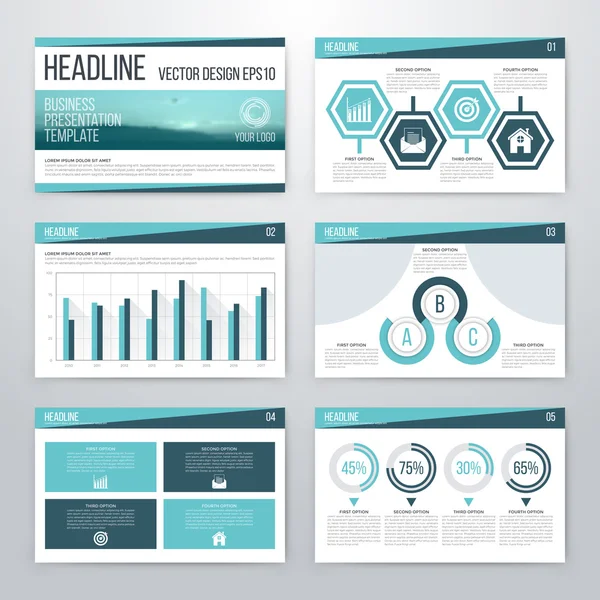 Modelo de apresentação de infográficos design plano — Vetor de Stock