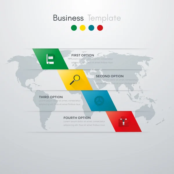 Ilustração vetorial de quatro infográficos quadrados — Vetor de Stock