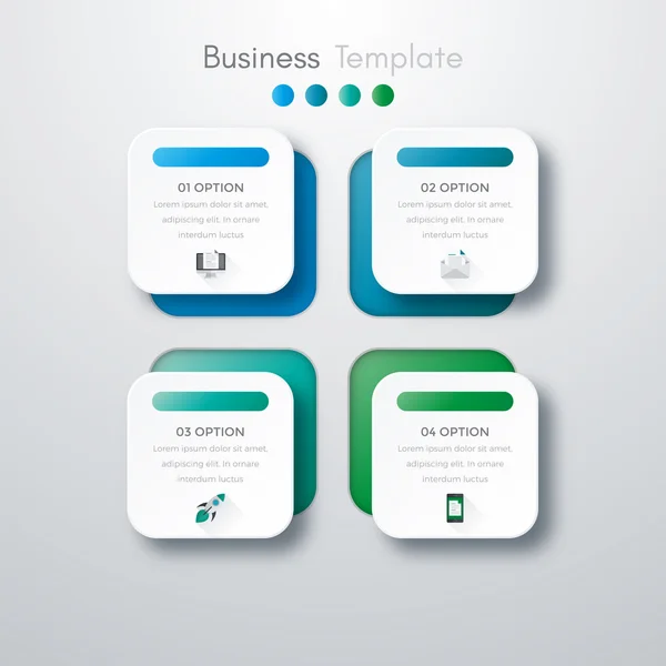 Vector illustration of four square infographics — Stock Vector