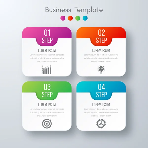 Dört kare infographics vektör çizim — Stok Vektör