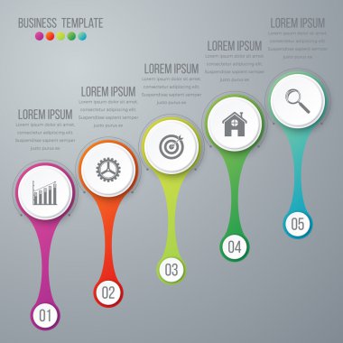 Vektör çizim Infographic beş seçenekleri