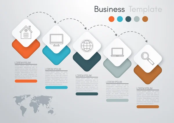 Illustration vectorielle infographie cinq options — Image vectorielle