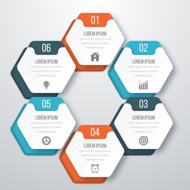 Vektör çizim infographics altı seçenekleri.
