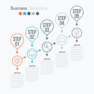 İnce çizgi Infographic öğesi
