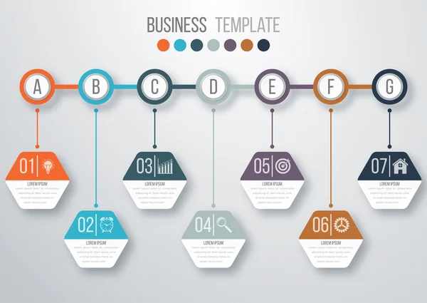 Modelo de infográficos de linha do tempo — Vetor de Stock