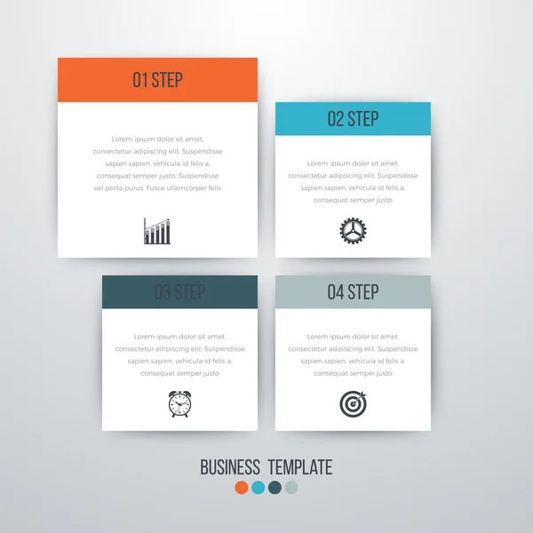 Vektorillustration von vier quadratischen Infografiken — Stockvektor