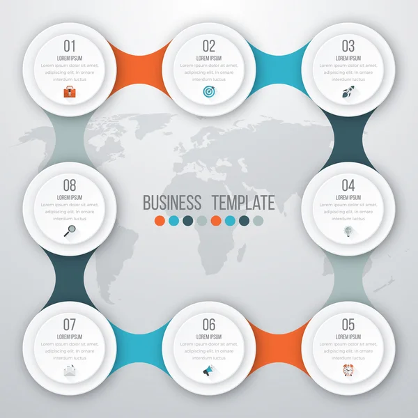 Vektor Illustration Infografik acht Optionen — Stockvektor