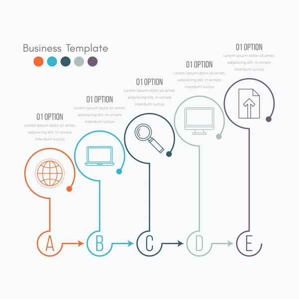 Elemento infografico a linea sottile — Vettoriale Stock