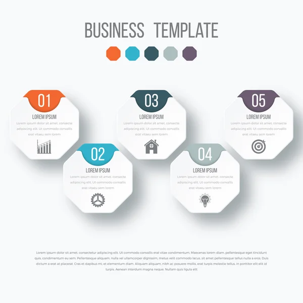 Illustrazione vettoriale infografica cinque opzioni . — Vettoriale Stock