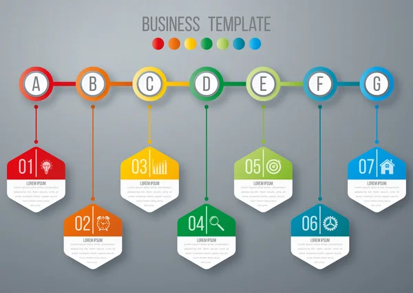 Zeitleiste Infografik-Vorlage — Stockvektor