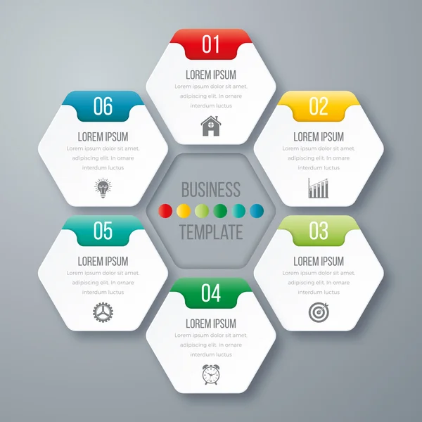 벡터 일러스트 레이 션 infographics 6 옵션. — 스톡 벡터