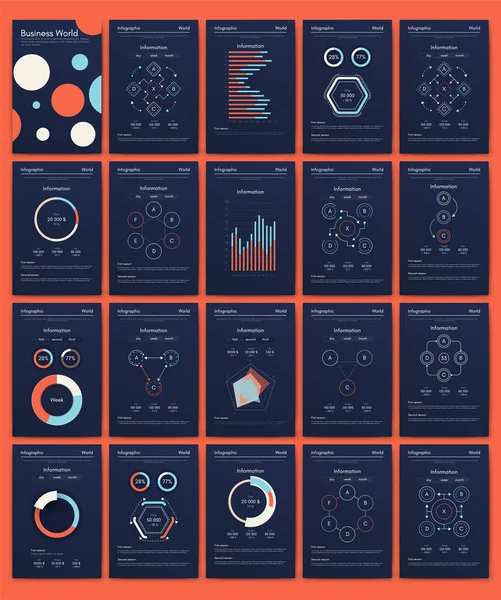 Elementos vetoriais infográficos modernos para brochuras de negócios. Uso no site, brochura corporativa, publicidade e marketing .. — Vetor de Stock