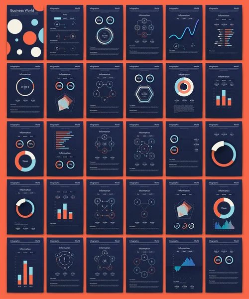 Moderne Infografik-Vektorelemente für Business-Broschüren. Einsatz in Website, Imagebroschüre, Werbung und Marketing.. — Stockvektor