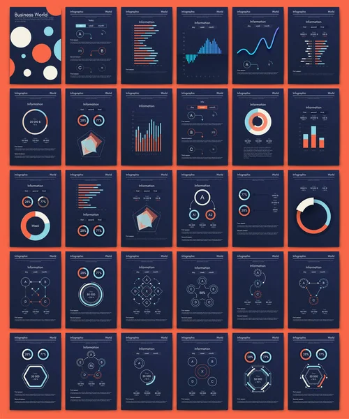 Elementos vectoriales de infografía moderna para folletos de negocios. Uso en sitio web, folleto corporativo, publicidad y marketing.. — Vector de stock