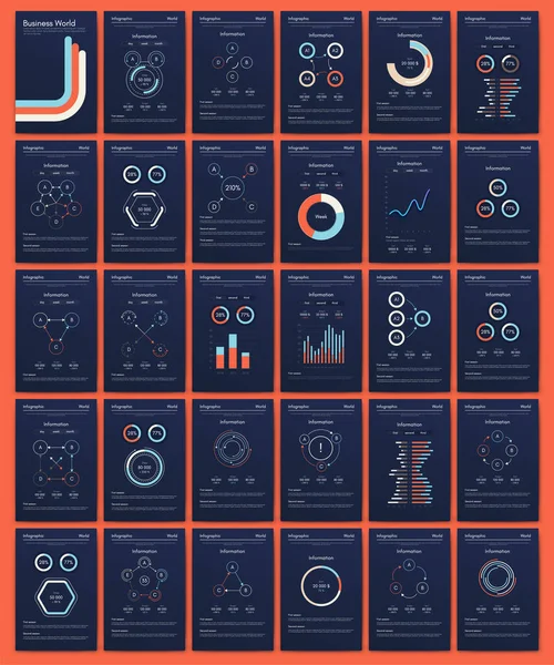 Elementos vectoriales de infografía moderna para folletos de negocios. Uso en sitio web, folleto corporativo, publicidad y marketing.. — Vector de stock