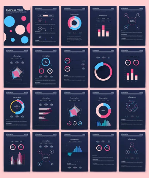 Elementi Vettoriali Infografici Moderni Brochure Aziendali Utilizzo Sito Web Brochure — Vettoriale Stock