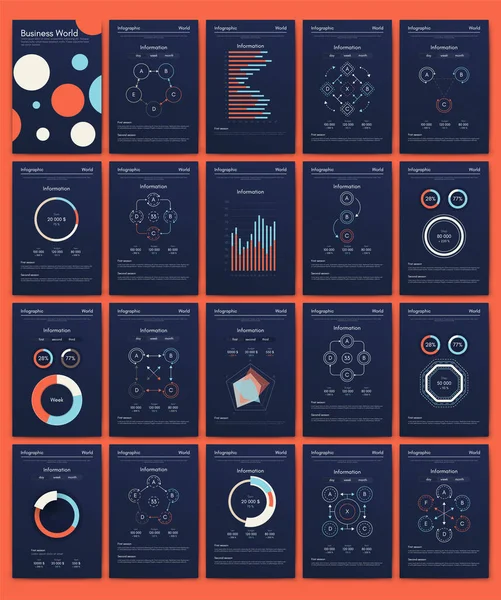 Elementi Vettoriali Infografici Moderni Brochure Aziendali Utilizzo Sito Web Brochure — Vettoriale Stock