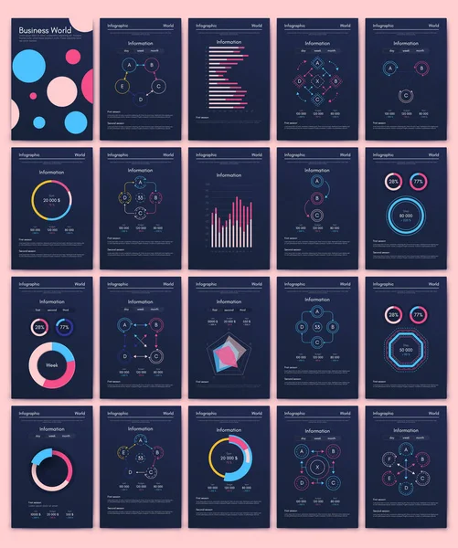 Nowoczesne Elementy Wektorowe Infografiki Dla Broszur Biznesowych Korzystanie Strony Internetowej — Wektor stockowy